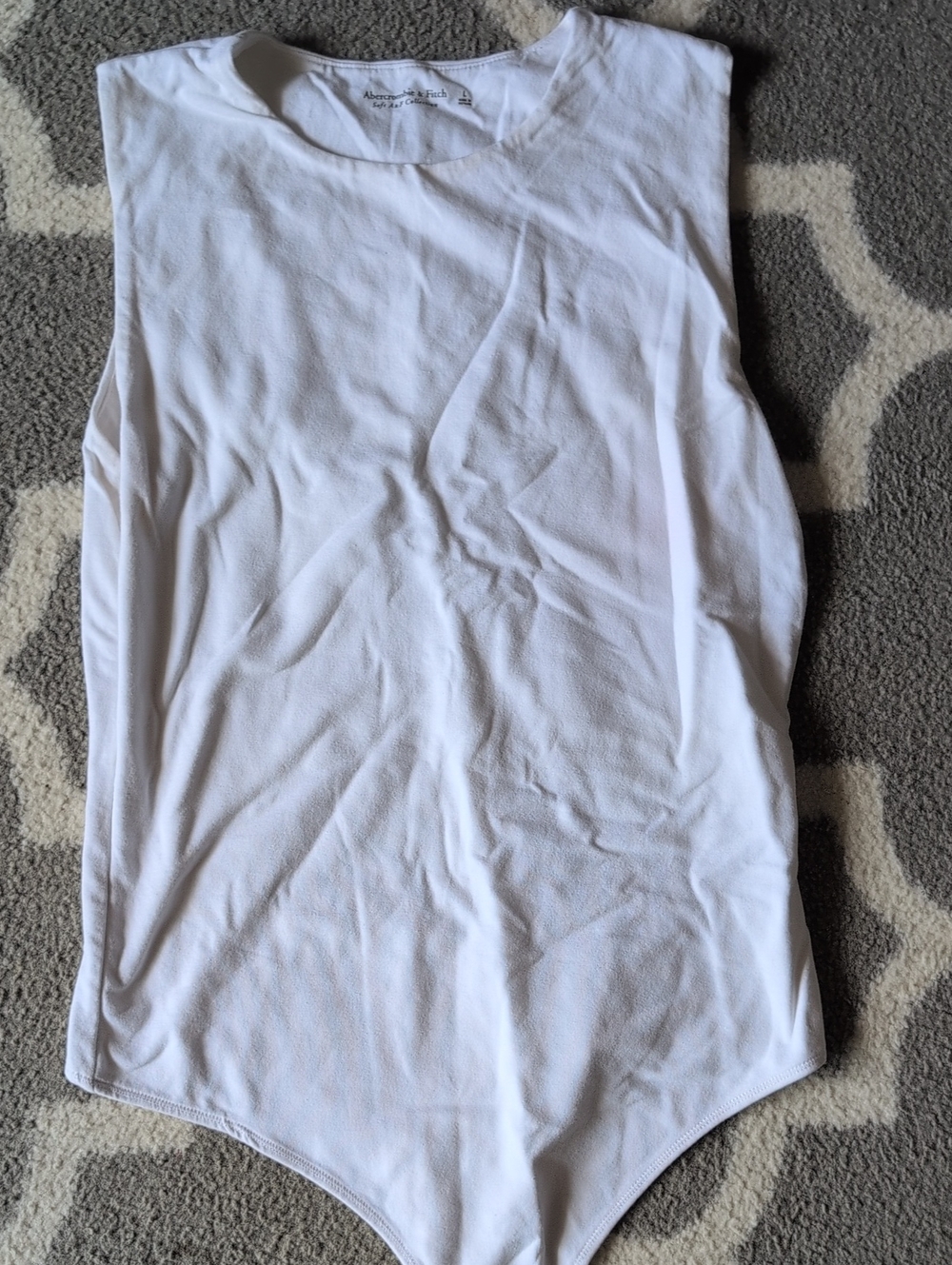 Abercrombie & Fitch White Sleeveless Crew Bodysuit
